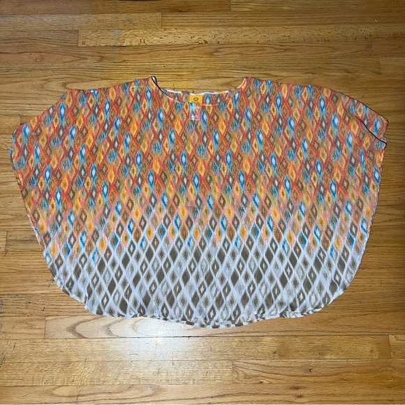Ruby Rd. Patterned Poncho Blouse - Picture 3 of 4